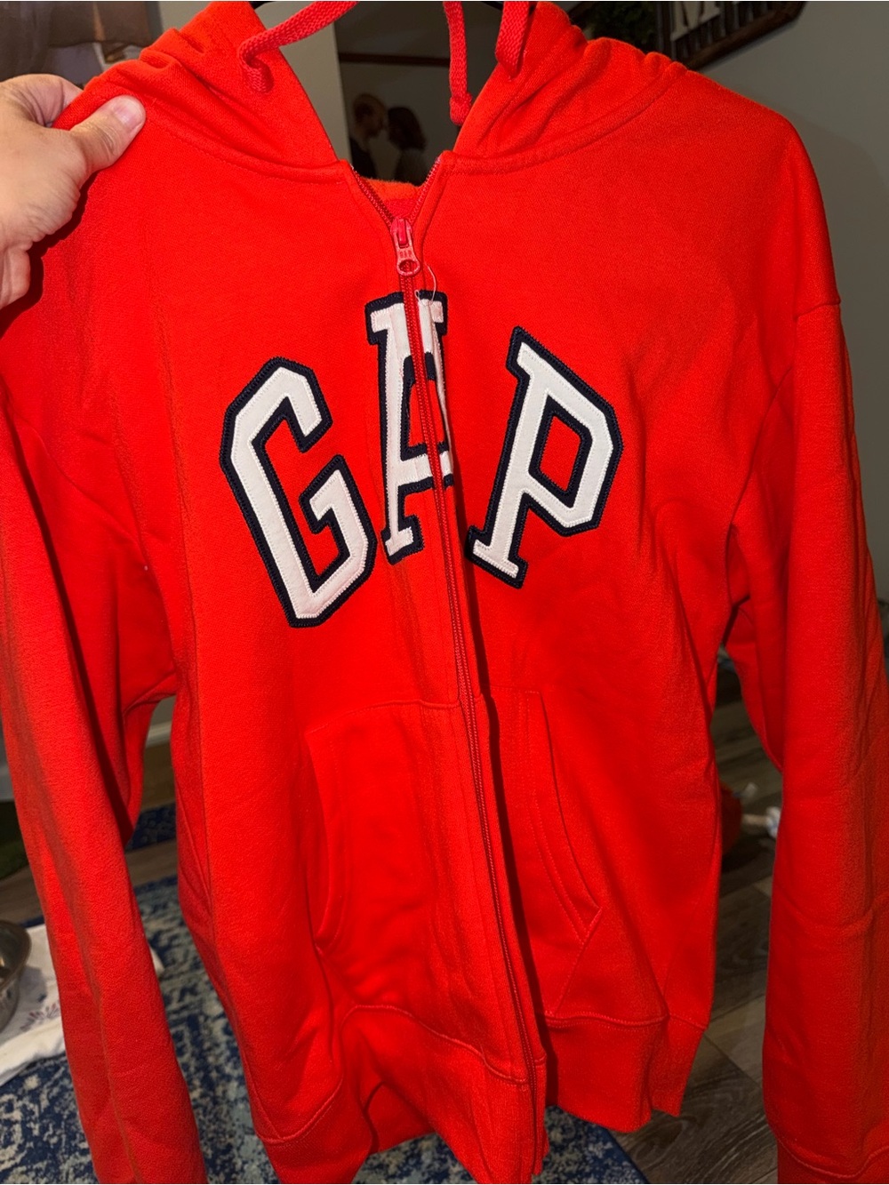GAP Bright Orange Zip Hoodie with Logo - Picture 2 of 2